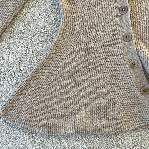 Anthropologie Taupe Ribbed Knit Cardigan - Picture 4 of 6